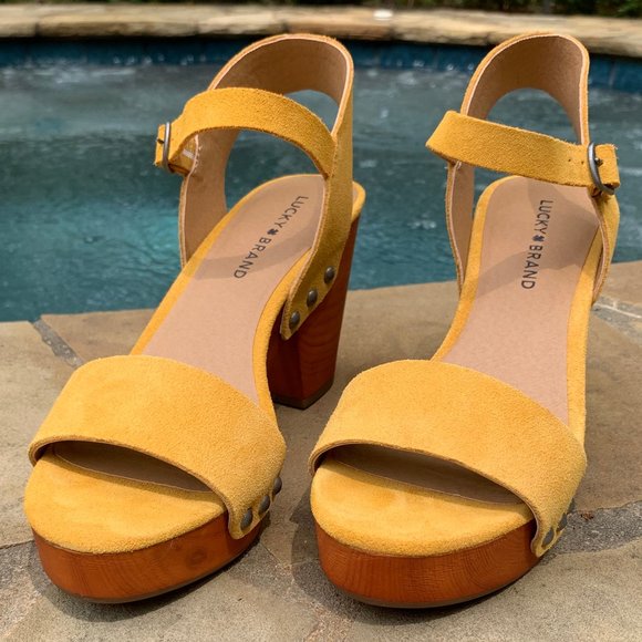 Lucky Brand Yellow Platform Sandals - Picture 3 of 16
